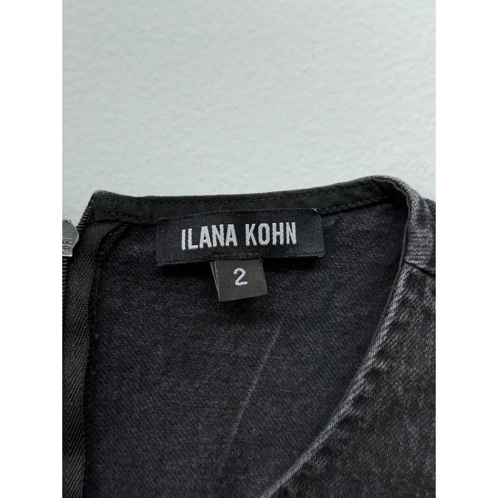 Ilana Kohn Coverall Jumpsuit Ink Washed Black Stretch Denim Made in USA 2 XS - Picture 3 of 8